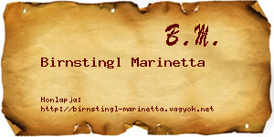 Birnstingl Marinetta névjegykártya